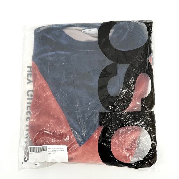 ASOS DESIGN co-ord oversized t-shirt in velour colour block Size S - Picture 6 of 6